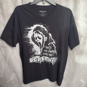 Scream Movie Ghostface Graphic T-Shirt Men's L Black Horror Film Tee